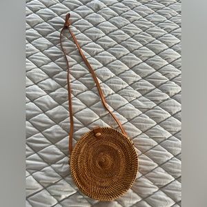 Rattan Round Crossbody Bag